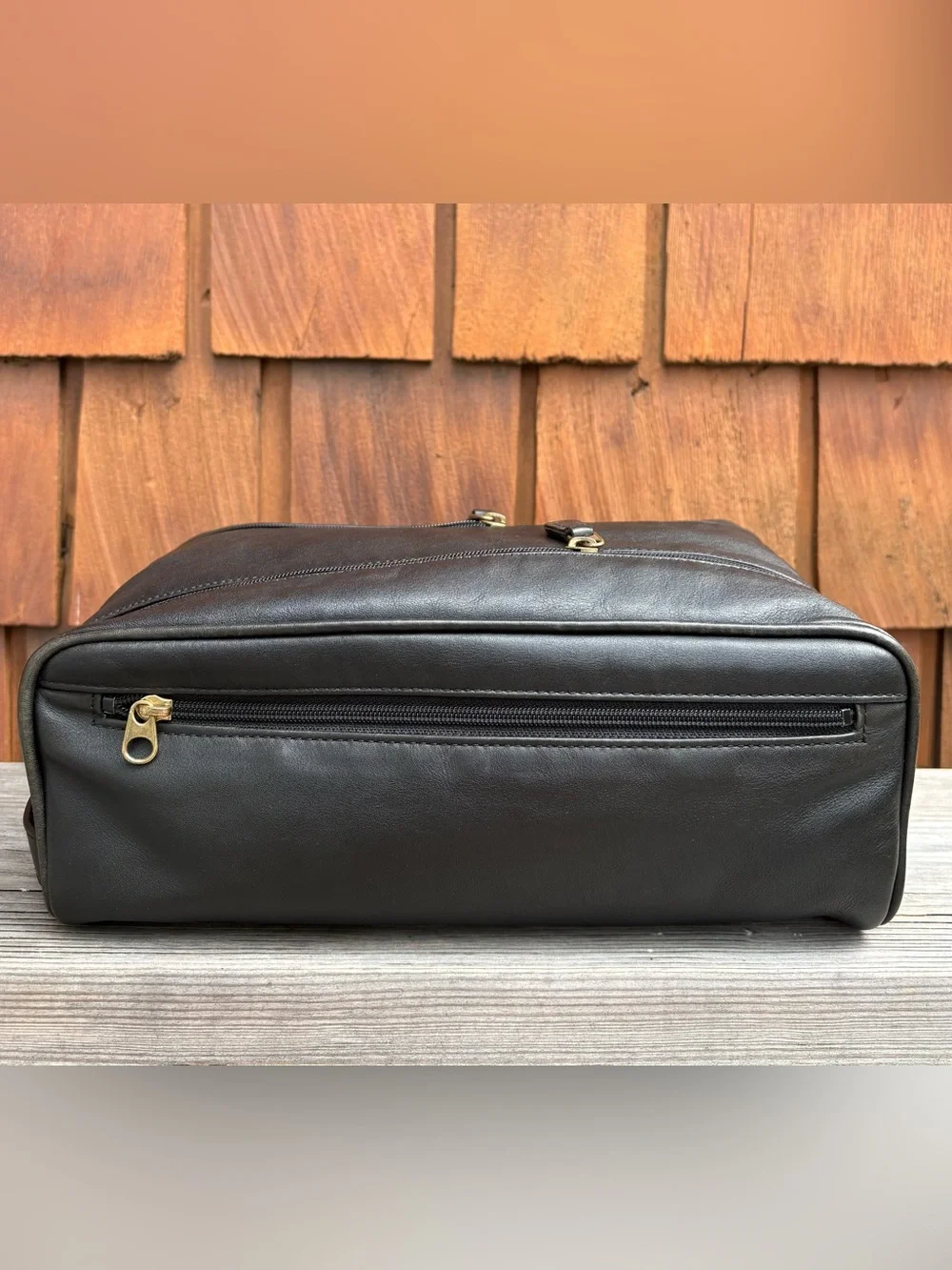 90s Vintage Coach Double Zip Travel Kit Overnight Toiletry Dopp Black